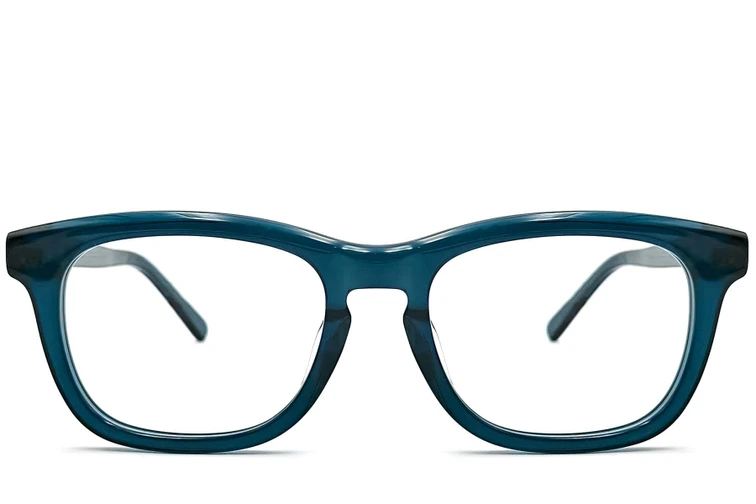 Rectangular Green Acetate Glasses #BS0420-0077