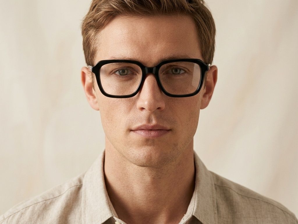 Rectangular Black Acetate Glasses #BS0420-0078