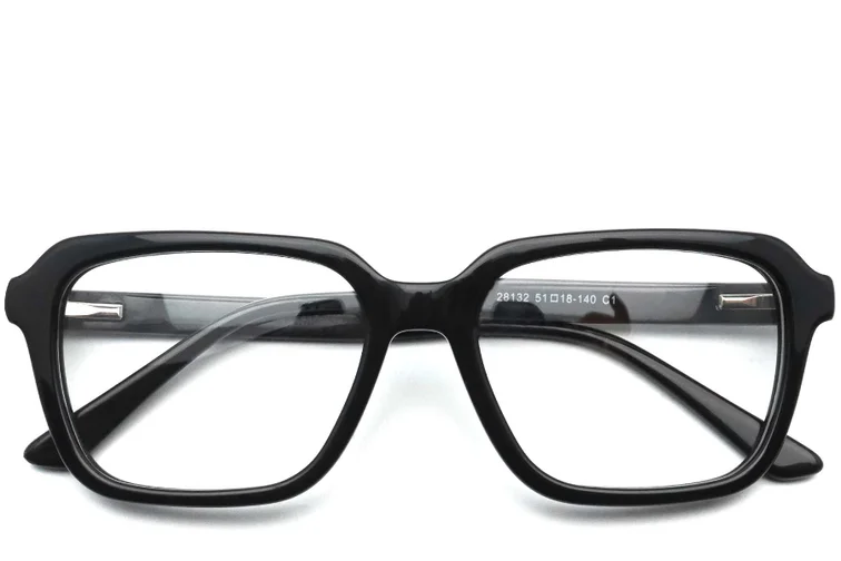 Rectangular Black Acetate Glasses #BS0420-0078
