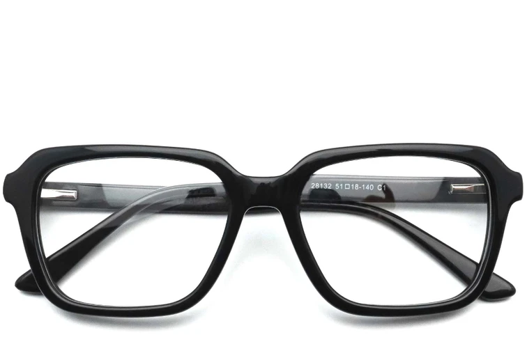 Rectangular Black Acetate Glasses #BS0420-0078
