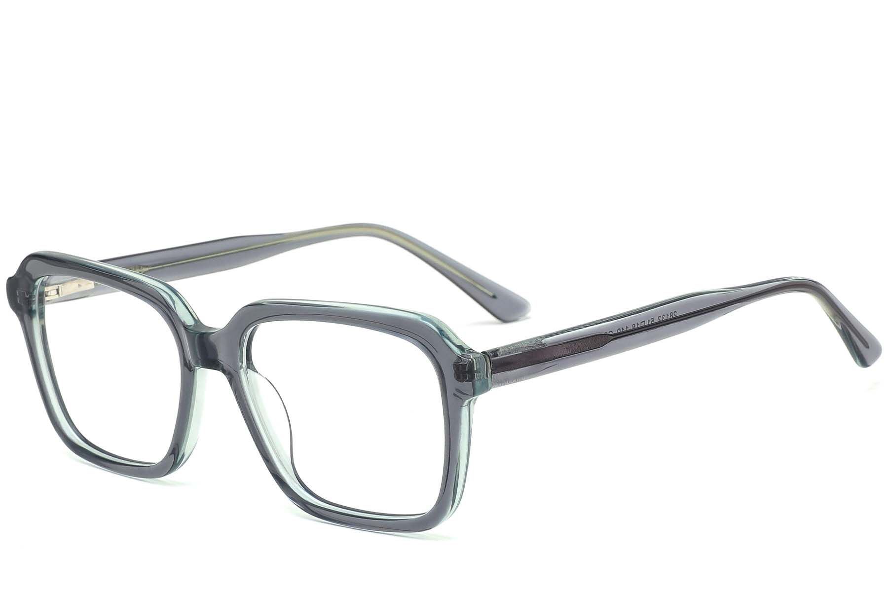 Rectangular Green Acetate Glasses #BS0420-0079