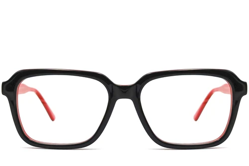 Rectangular Red Acetate Glasses #BS0420-0080
