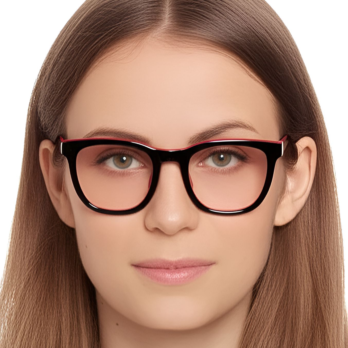 Rectangular Red Acetate Glasses #BS0420-0081