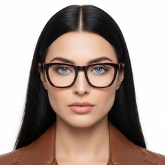 Gafas rectangulares de acetato rojo #BS0420-0081