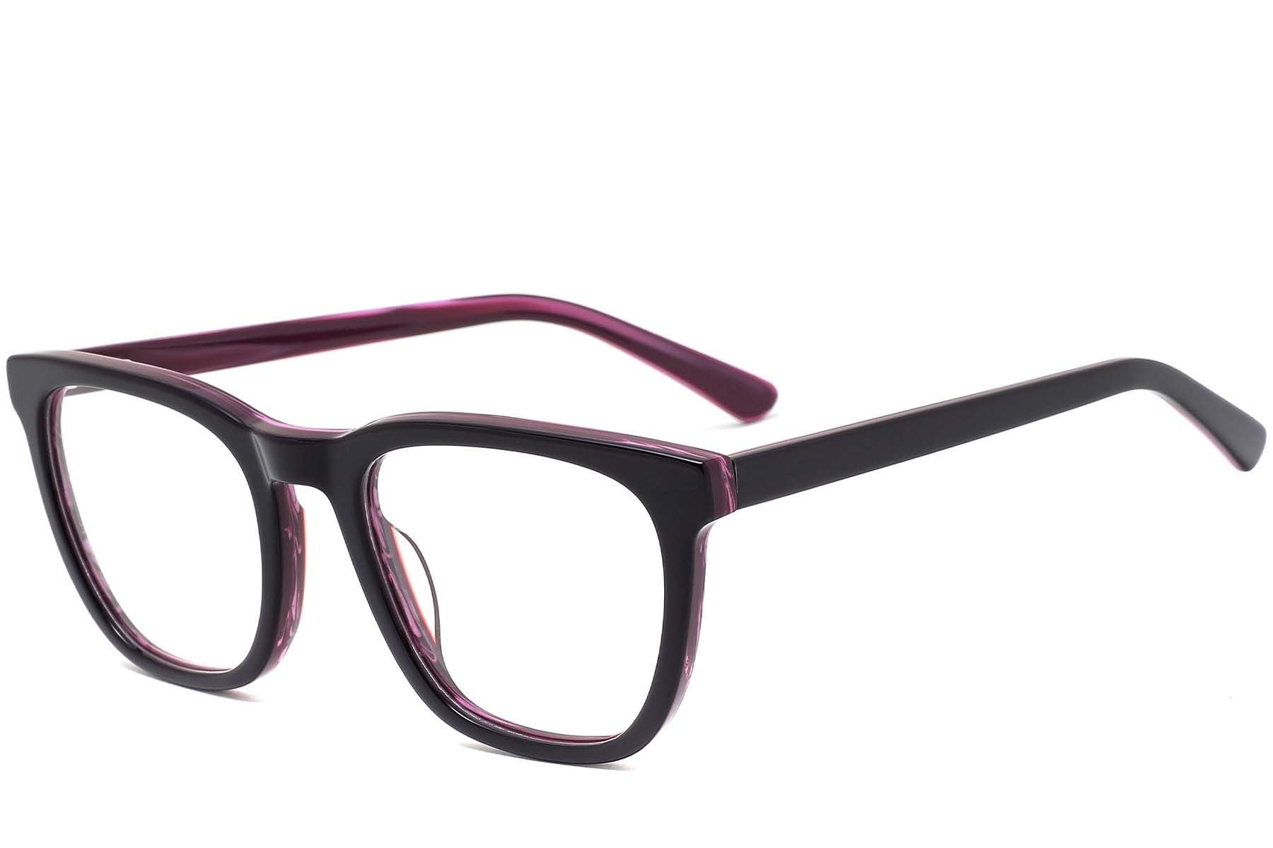 Rectangular Purple Acetate Glasses #BS0420-0082