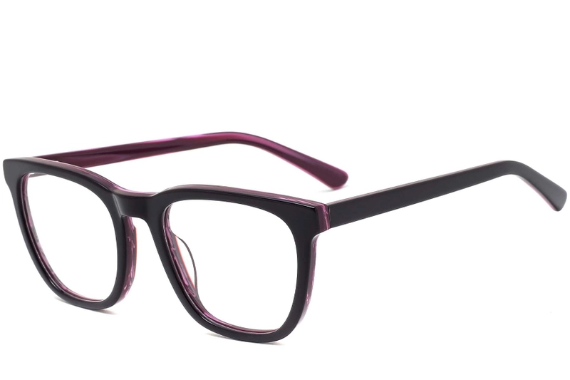 Rectangular Purple Acetate Glasses #BS0420-0082