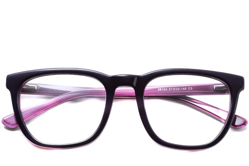 Lunettes rectangulaires en acétate violet #BS0420-0082
