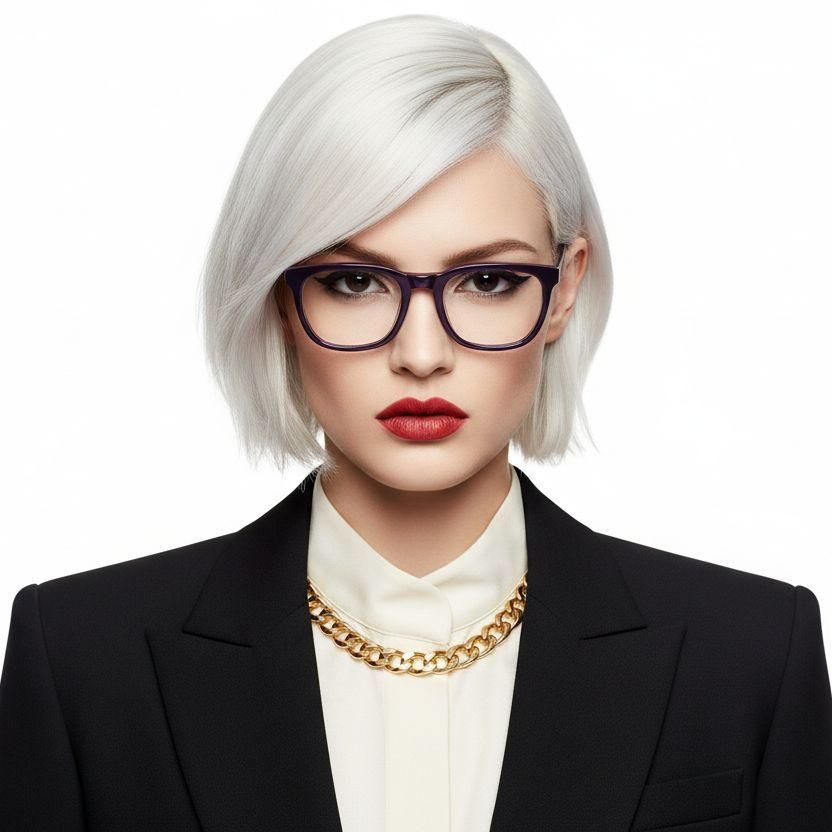 Rectangular Purple Acetate Glasses #BS0420-0082