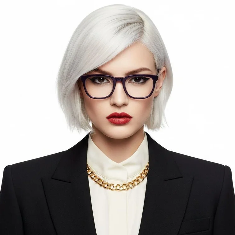 Gafas rectangulares de acetato morado #BS0420-0082