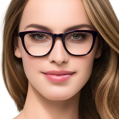 Rectangular Purple Acetate Glasses #BS0420-0082
