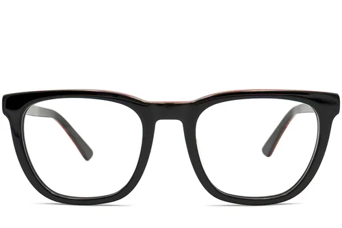 Lunettes rectangulaires en acétate noir #BS0420-0083