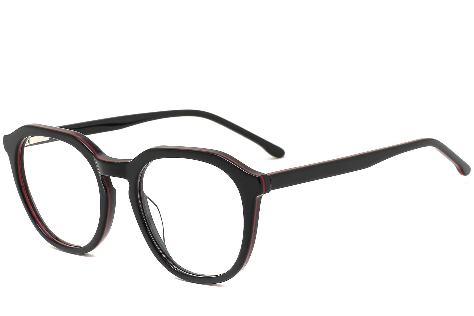 Oval Black Acetate Glasses #BS0420-0085