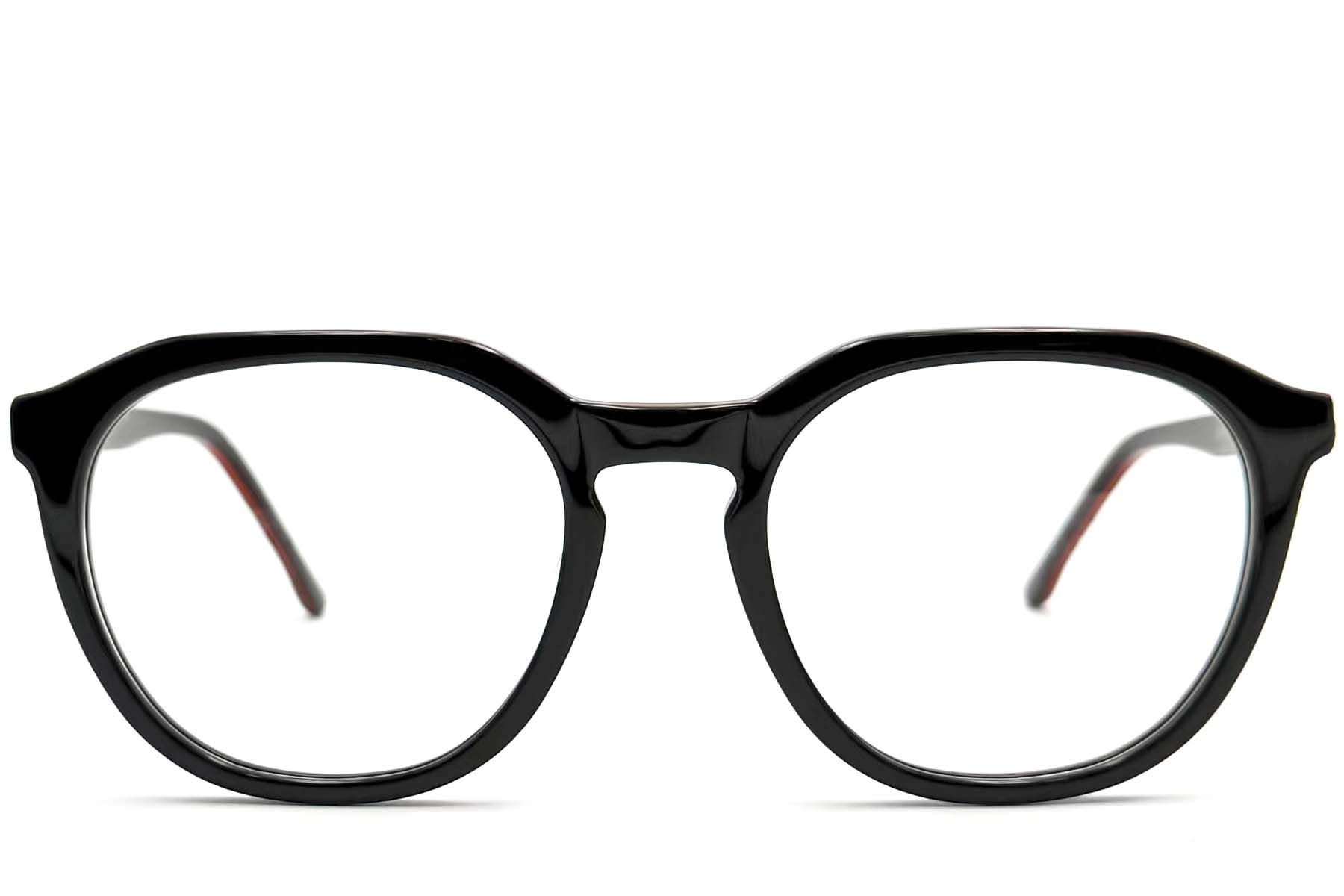 Oval Black Acetate Glasses #BS0420-0085