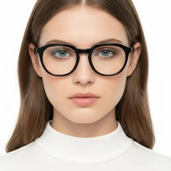 Oval Black Acetate Glasses #BS0420-0085