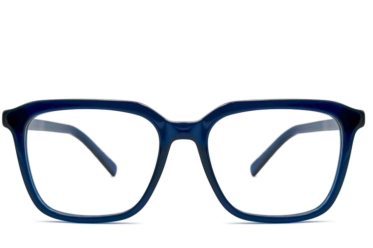 Gafas rectangulares de acetato azul #BS0420-0087