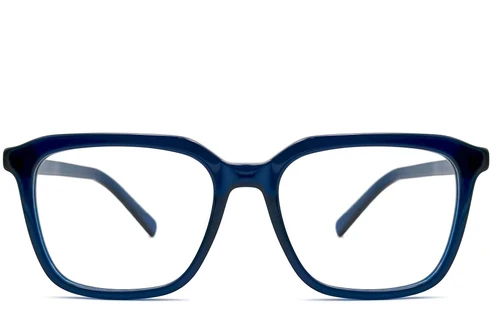 Verres rectangulaires en acétate bleu #BS0420-0087