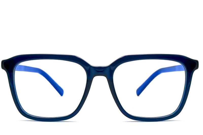 Rechteckige blaue Acetatbrille #BS0420-0087