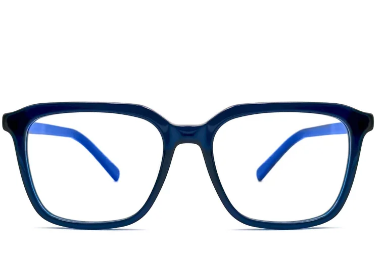 Gafas rectangulares de acetato azul #BS0420-0087