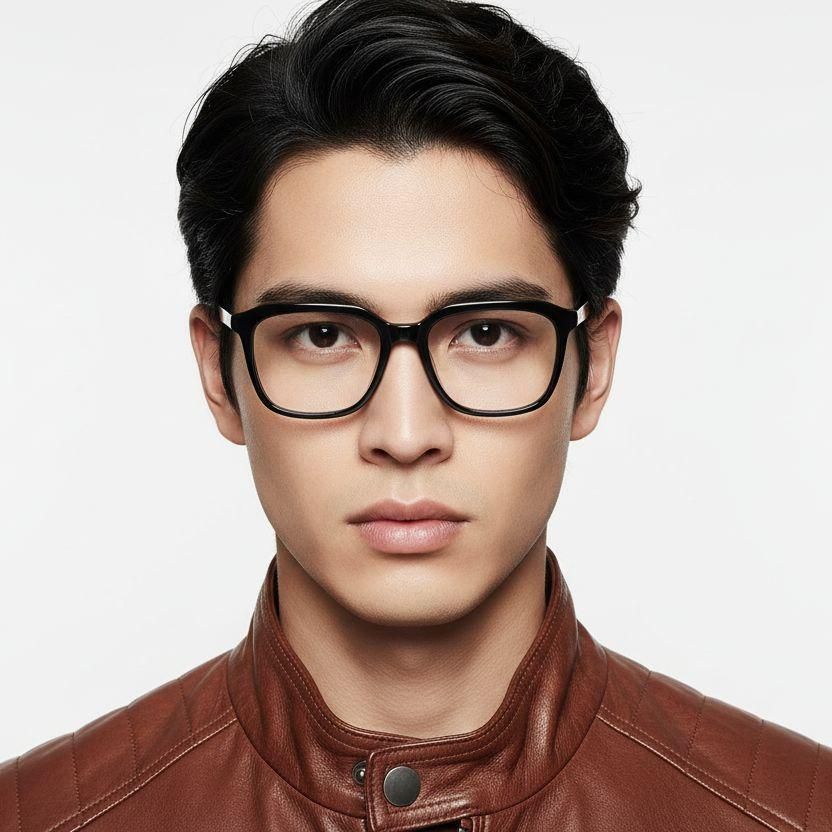 Rectangular Grey Acetate Glasses #BS0420-0088