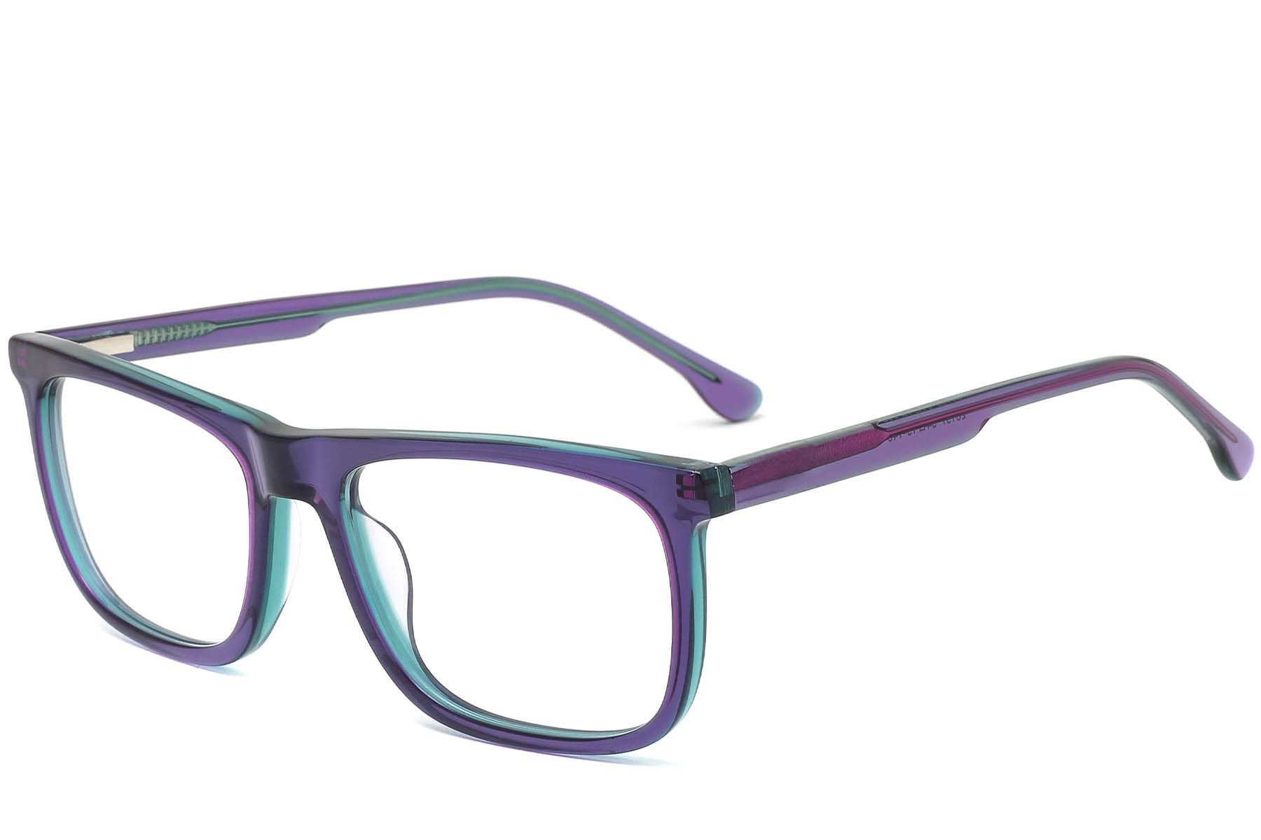 Rectangular Green Acetate Glasses #BS0420-0090