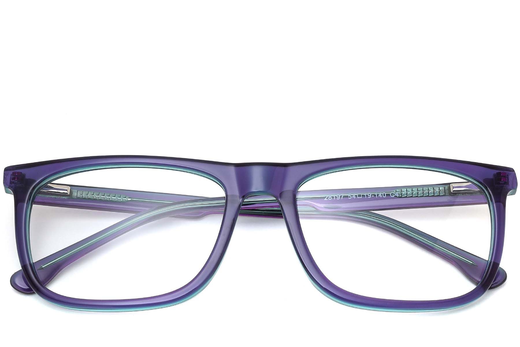 Rectangular Green Acetate Glasses #BS0420-0090
