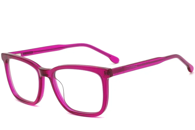Rectangular Purple Acetate Glasses #BS0420-0093