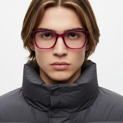 Rectangular Purple Acetate Glasses #BS0420-0093