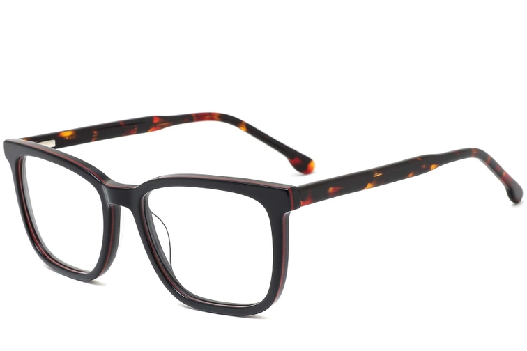 Rectangular Brown Acetate Glasses #BS0420-0094