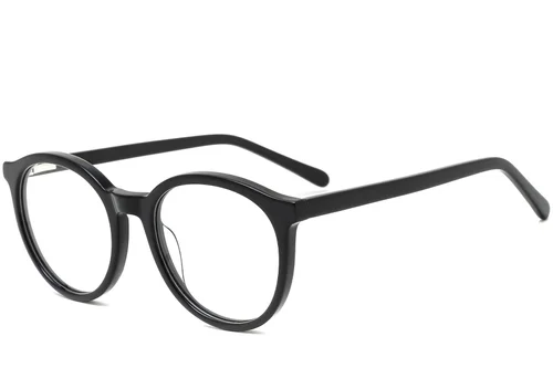 Lunettes ovales en acétate noir #BS0420-0095