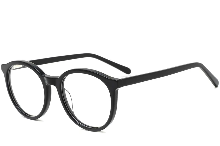Ovale schwarze Acetatbrille #BS0420-0095