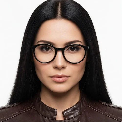 Lunettes ovales en acétate noir #BS0420-0095