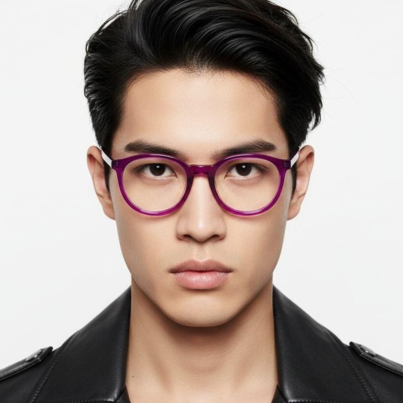 Oval Purple Acetate Glasses #BS0420-0097