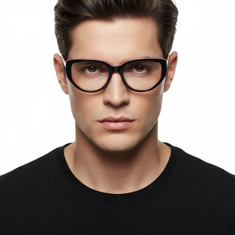 Gafas de acetato negras con forma de mariposa #BS0420-0106