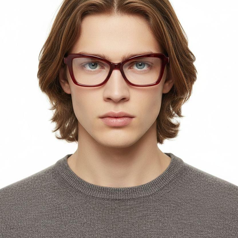 Occhiali in acetato rosso farfalla #BS0420-0108