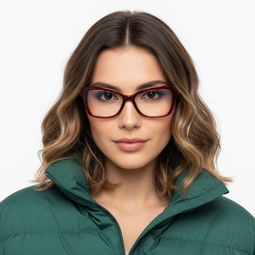 Occhiali in acetato rosso farfalla #BS0420-0108