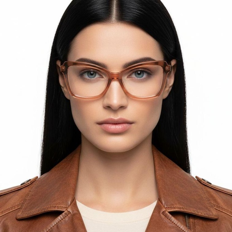 Gafas de acetato marrón mariposa #BS0420-0109