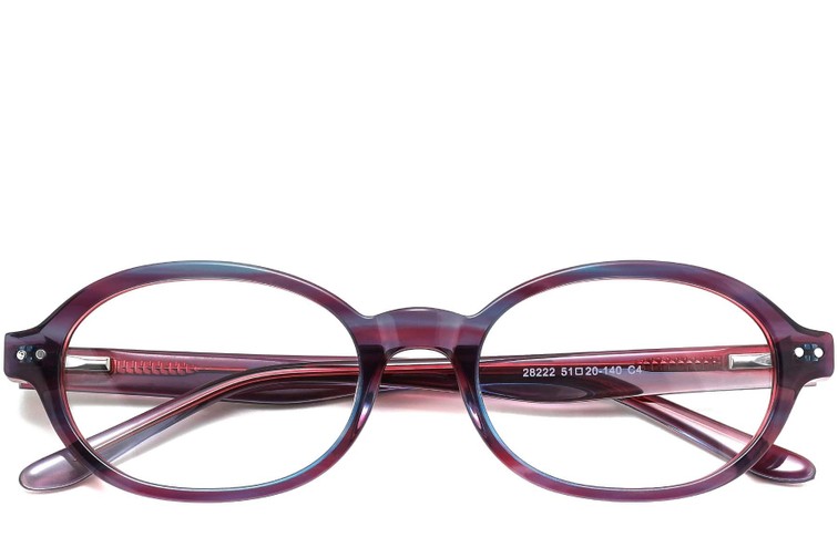 Oval Purple Acetate Glasses #BS0420-0111