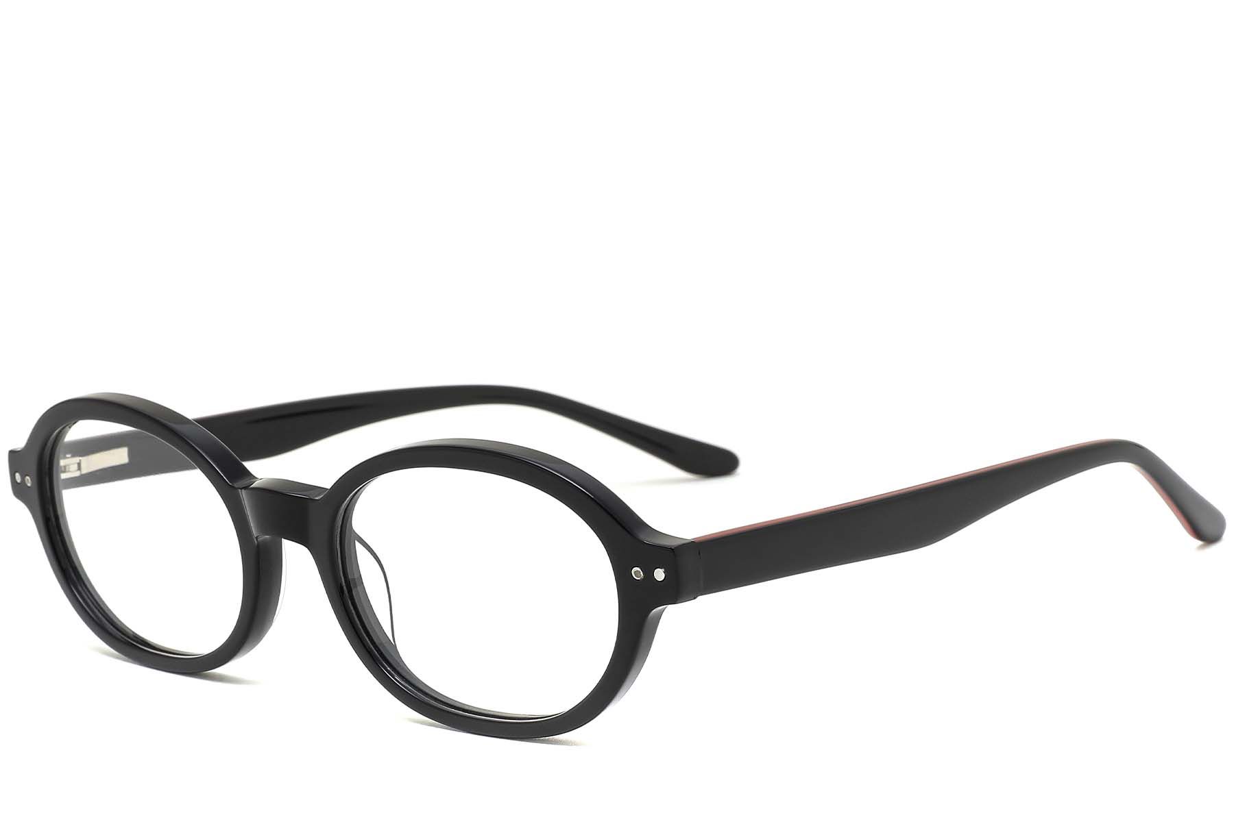 Oval Black Acetate Glasses #BS0420-0112