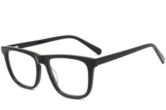Rectangular Black Acetate Glasses #BS0420-0113