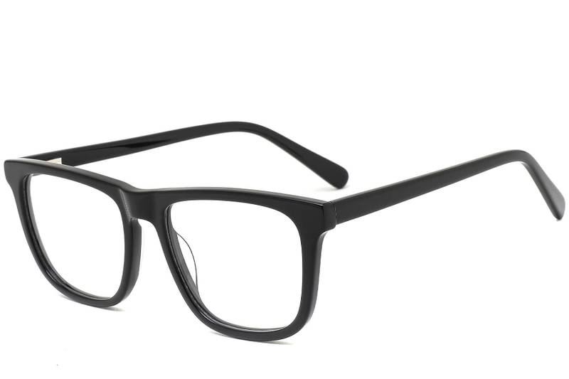 Rectangular Black Acetate Glasses #BS0420-0113