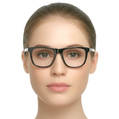 Rectangular Black Acetate Glasses #BS0420-0113