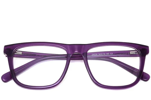 Lunettes rectangulaires en acétate violet #BS0420-0114