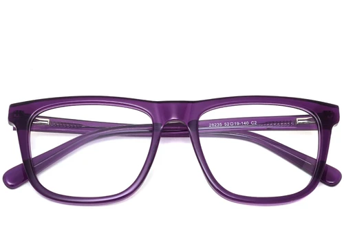 Lunettes rectangulaires en acétate violet #BS0420-0114