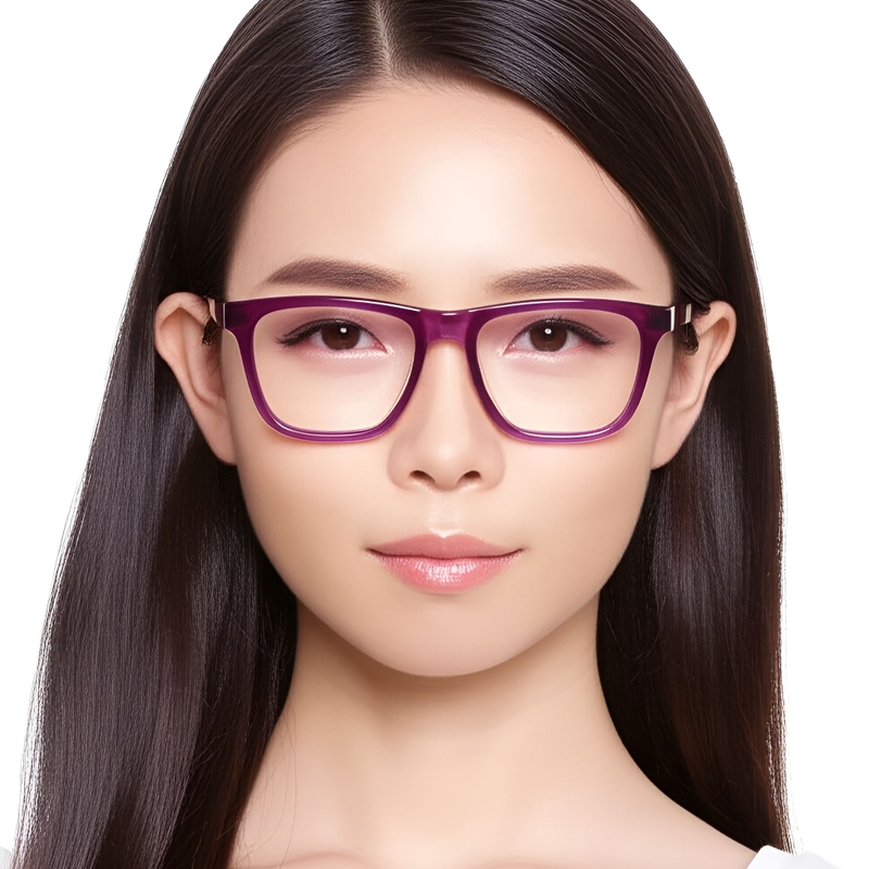 Rectangular Purple Acetate Glasses #BS0420-0114
