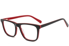 Rectangular Red Acetate Glasses #BS0420-0115