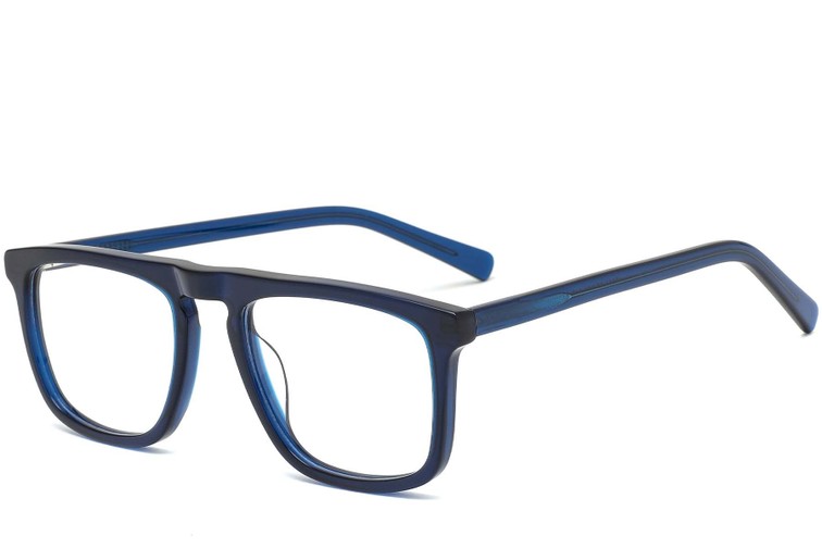 Gafas rectangulares de acetato azul #BS0420-0117