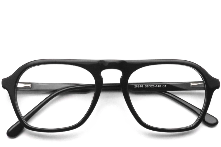 Aviator Black Acetate Glasses #BS0420-0119