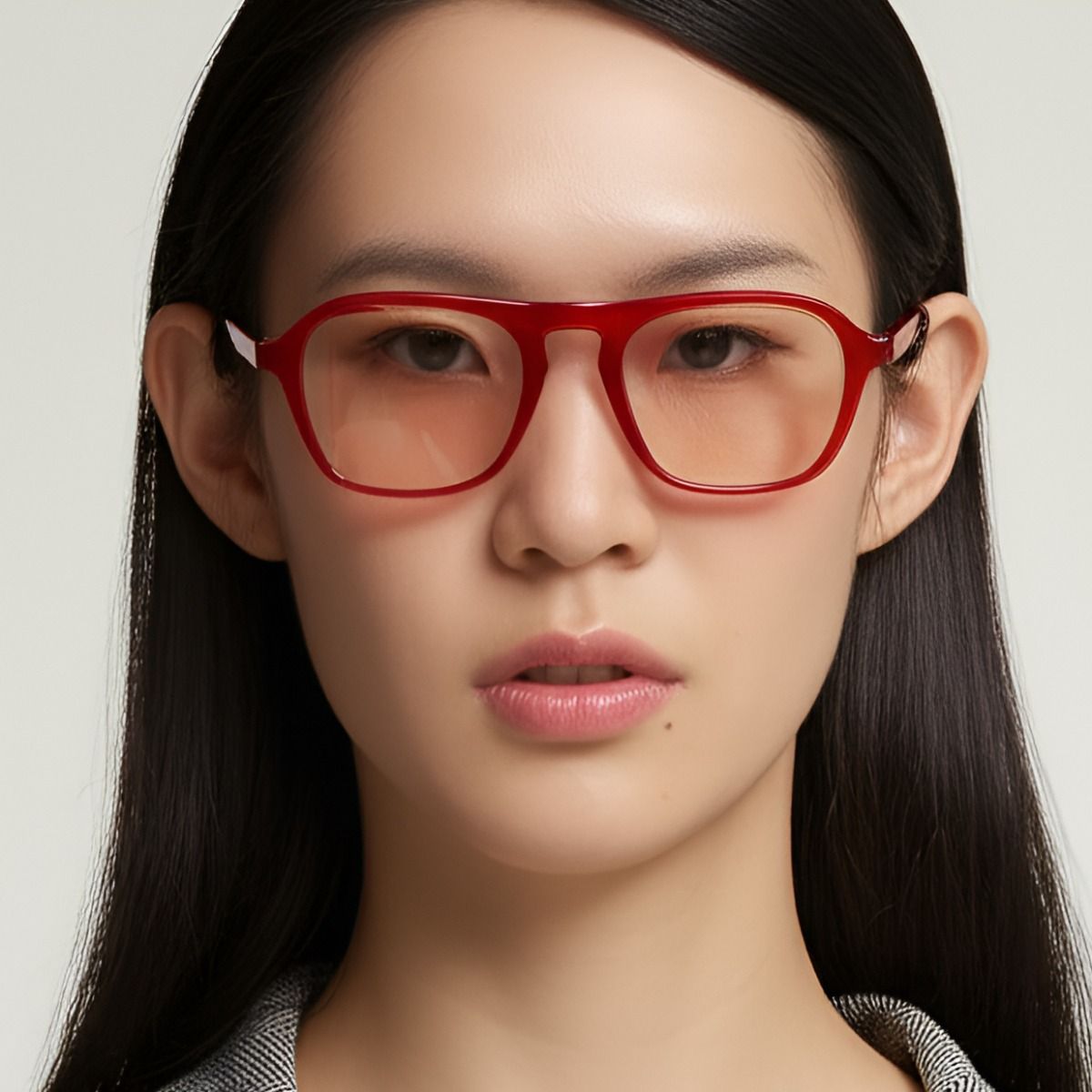 Aviator Red Acetate Glasses #BS0420-0120