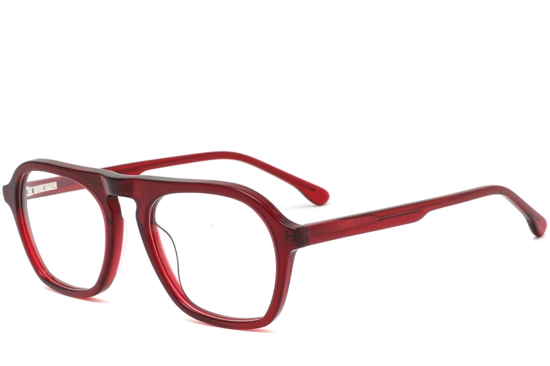 Aviator Red Acetate Glasses #BS0420-0120