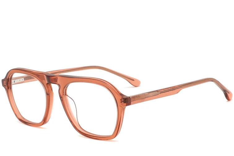 Gafas de acetato marrón estilo aviador #BS0420-0121
